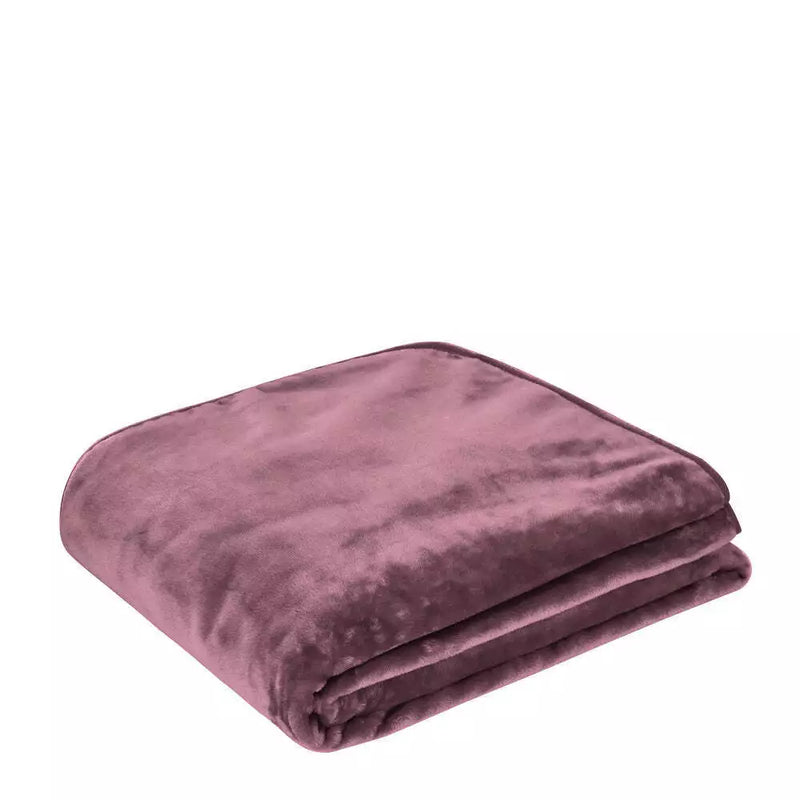 Solid Faux Mink Blanket 600gsm Grape 220x240 cm