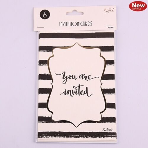 Glam Party Invitation Cards + Envelopes 6pk