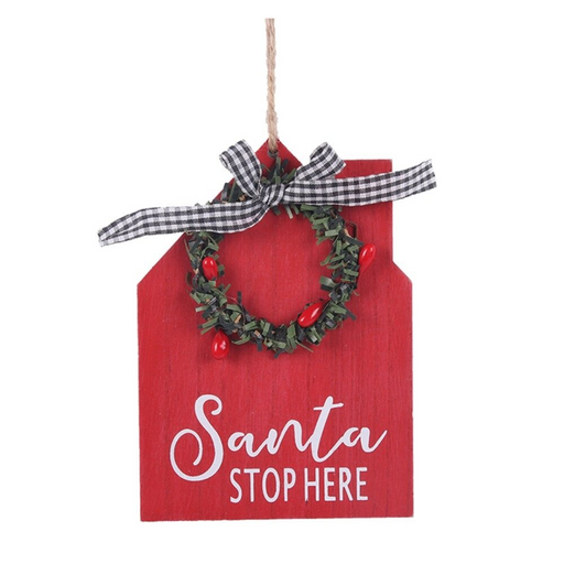 Santa Stop Here Sign 10x14.2cm