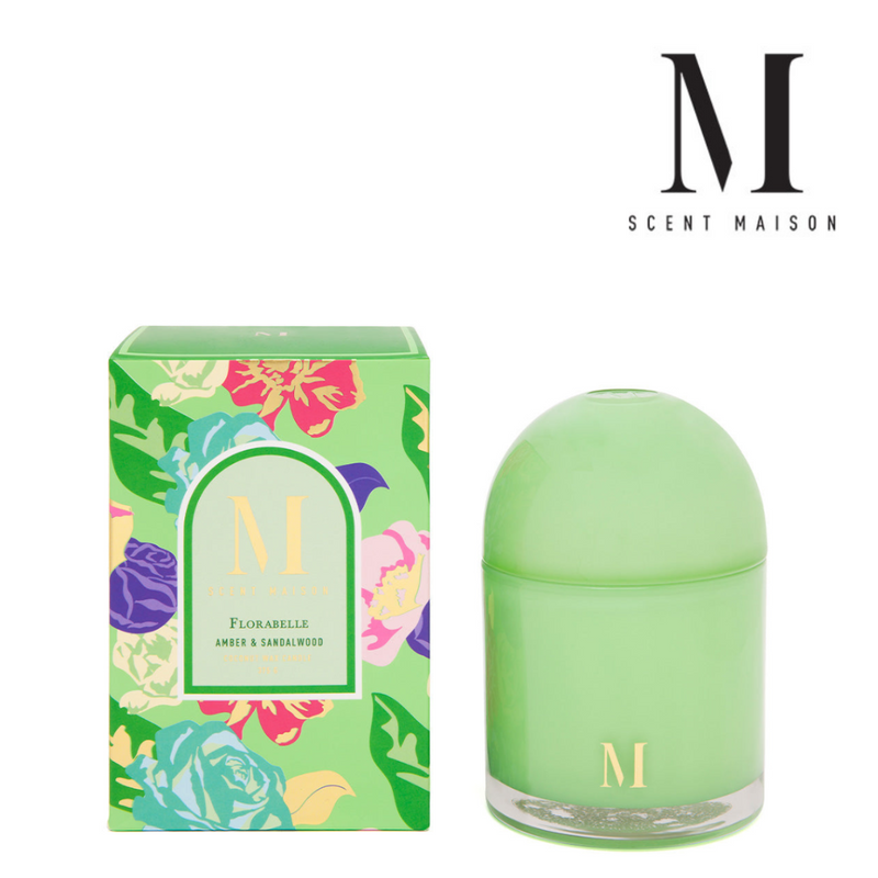 Scent Maison Glass Dome Candle 375g - Amber & Sandalwood