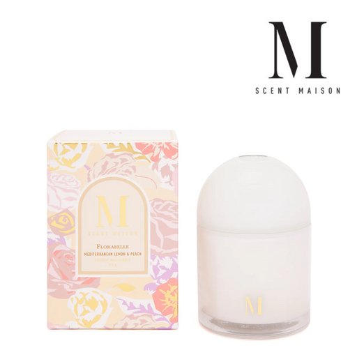 Scent Maison Glass Dome Candle 375g - Med Lemon & Peach