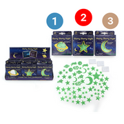 Glow In The Dark Galaxy Moon Stars (24 Pcs)