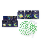 Glow In The Dark Galaxy Moon Stars (24 Pcs)