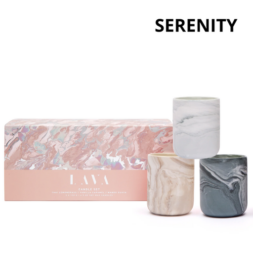 Serenity Gift Set 130g - Thai Lemongrass, Vanilla Caramel, Mango Guava