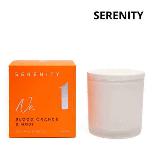 Serenity Glass Jar with Lid in Box 300g - Blood Orange & Goji