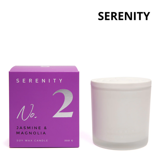 Serenity Glass Jar with Lid in Box 300g - Jasmine & Magnolia