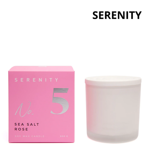 Serenity Glass Jar with Lid in Box 300g - Sea Salt Rose