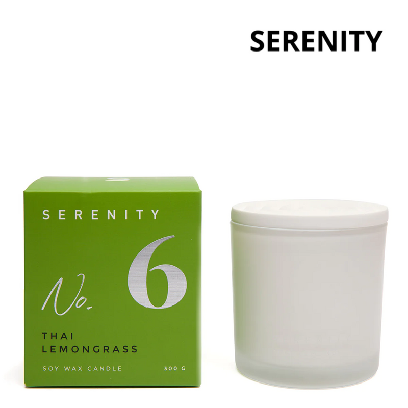 Serenity Glass Jar with Lid in Box 300g - Thai Lemongrass
