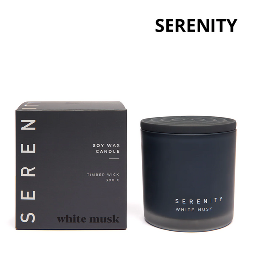 Serenity Glass Jar with Lid in Box 300g - White Musk