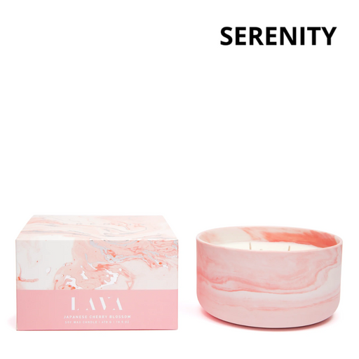 Serenity Lava Marble Large Jar 470g - Japanese Cherry Blossom