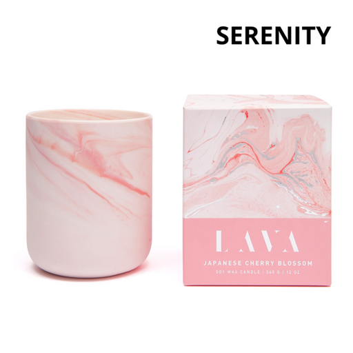 Serenity Lava Marble Medium Jar 340g - Japanese Cherry Blossom