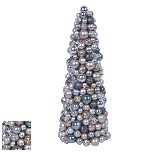 Silver Glitter Ball Tree 38Cm