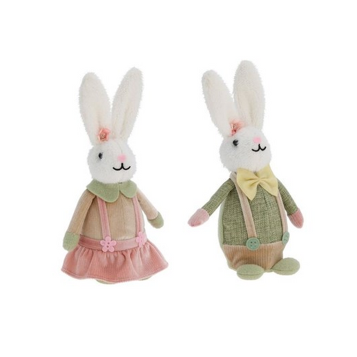 Sitting Rabbit Boy Girl 25cm 2 Assorted