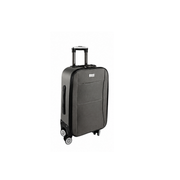 Gray suitcase with wheels on a white background – thumbnail