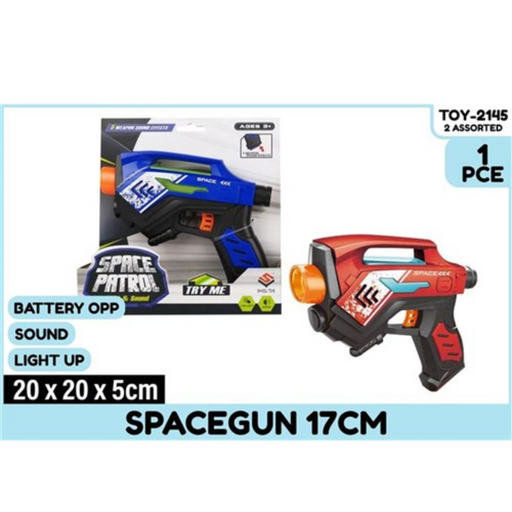 Space Gun Battery Operated 17cm 2 Astd