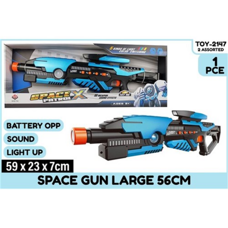 Space Gun Large Battery Operated 56cm Astd