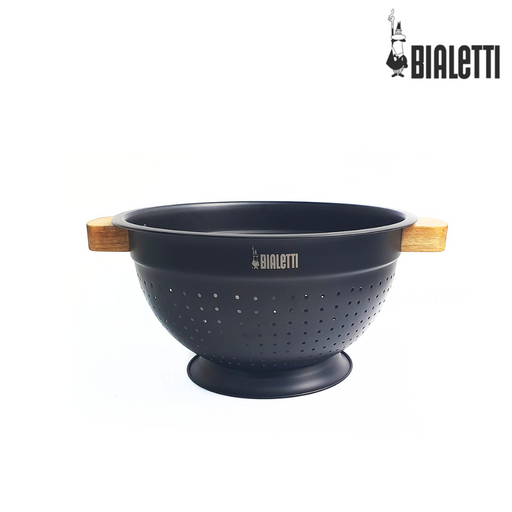 St. Clare Acacia Handle with Black Stainless Steel Colander 24cm