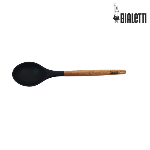 St. Clare Black Silicone Solid Spoon with Acacia Handle