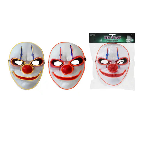 Stitched Light Up Clown Mask Battery Operated Assorted