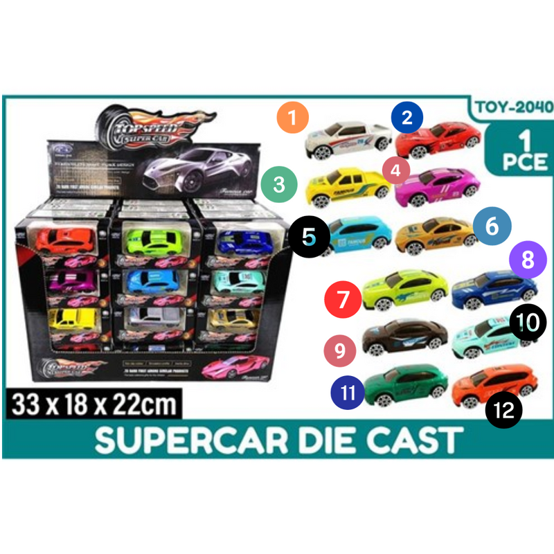 SuperCar Die Cast 6.5x2cm Asstd