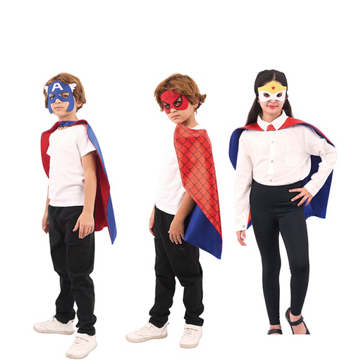 Superhero Mask And 69Cm Cape 3 Assorted