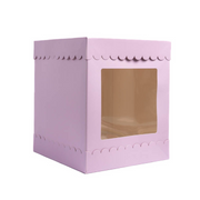 Tall Scalloped Cake Box - Pastel Lilac 10in x 10in x 12in