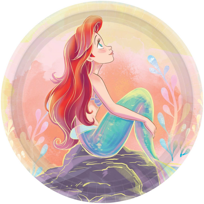 The Little Mermaid 18cm Round Paper Plates FSC NPC Pk8
