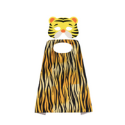 Tiger Cape and Mask Set – Orange and Black Striped Cape with Matching Tiger Face Mask for Kids – thumbnail