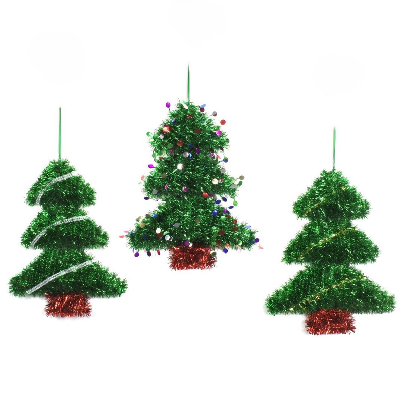 Tinsel Tree Plaque 34cm