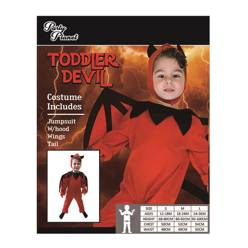 Toddler Devil Costume – cute red Halloween outfit with horns and tail for toddlers