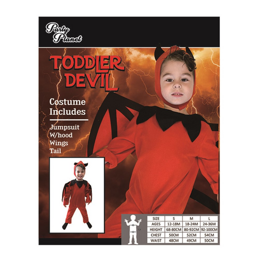 Toddler Devil Costume – cute red Halloween outfit with horns and tail for toddlers