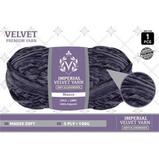 Velvet Yarn 3Ply 100g Mauve