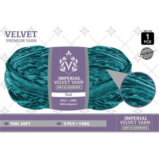 Velvet Yarn 3Ply 100g Teal