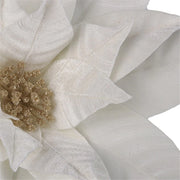White Velour Poinsettia 45cm W/ 50cm Stem – thumbnail