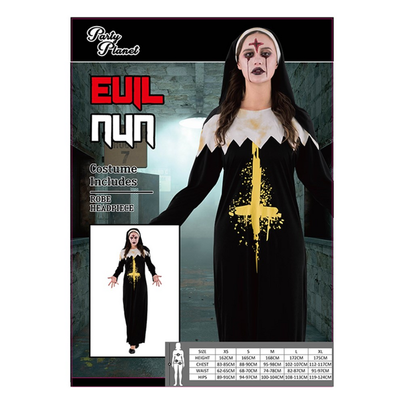 Woman Evil Nun Costume 2 Asstd