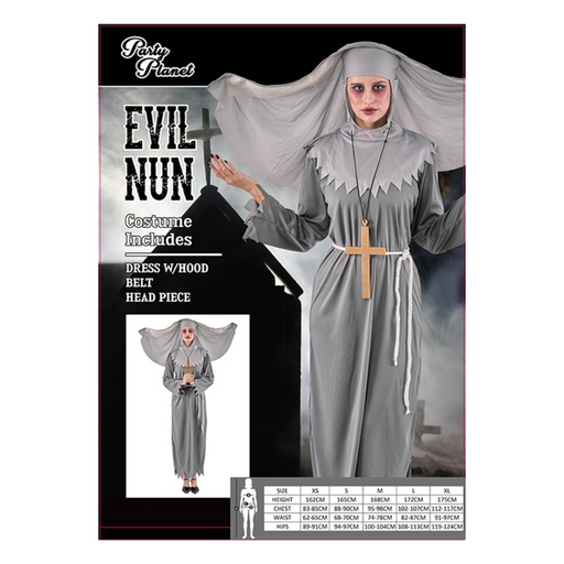 Woman Evil Nun Costume 2 Asstd