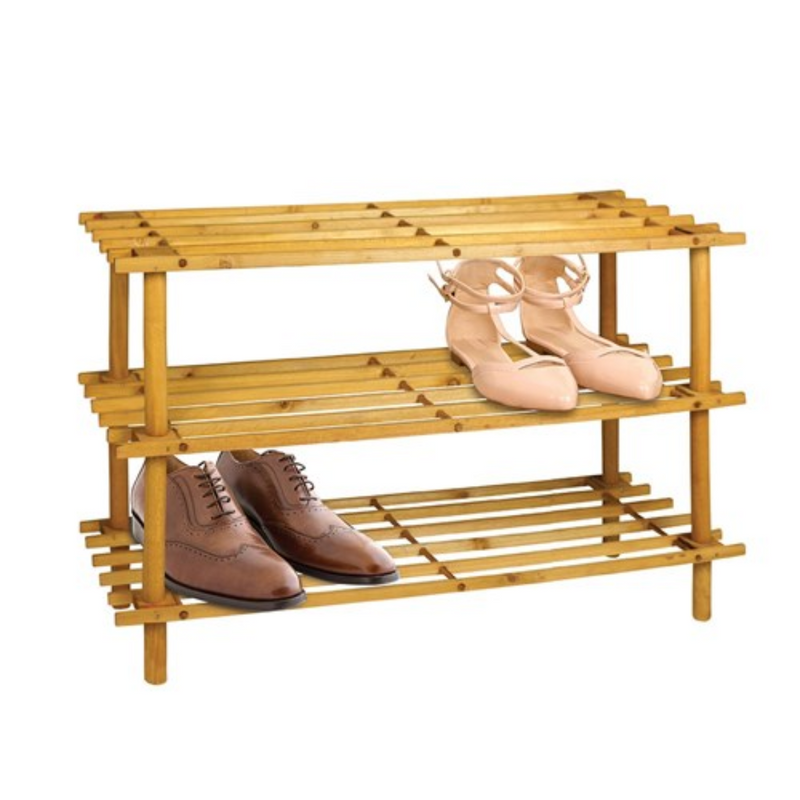 BOXSWEDEN WOODEN SHOE RACK 3 TIER 74X26X48CM