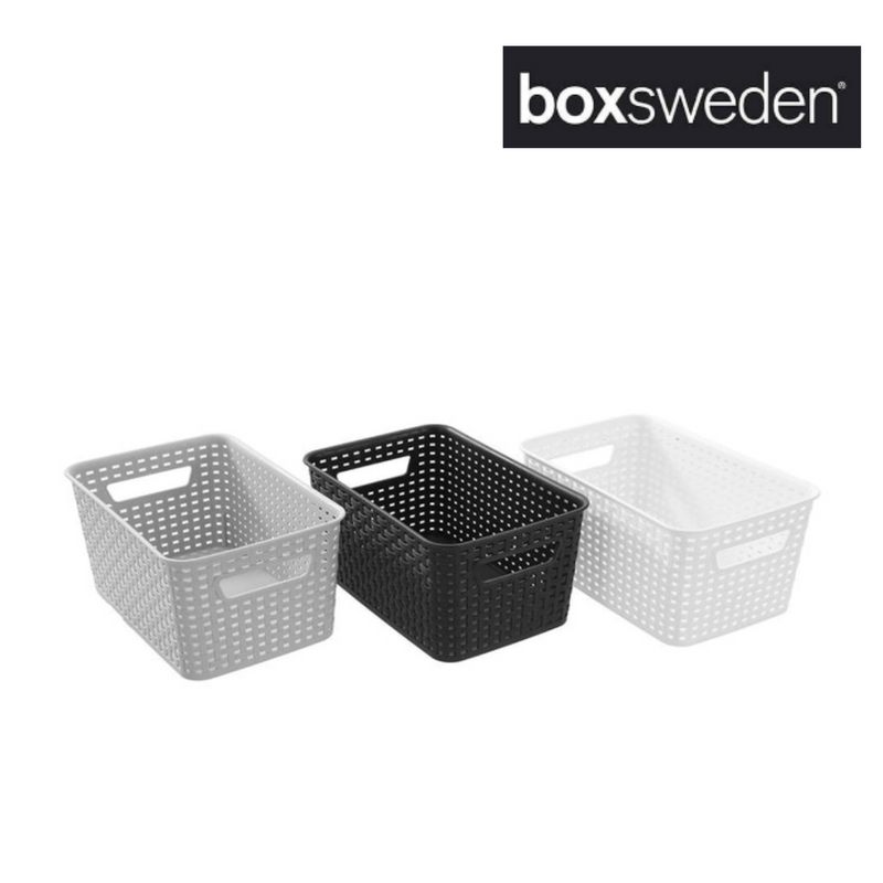 WOVEN STORAGE BASKET 14L 39X26X16.5CM 3 ASSTD