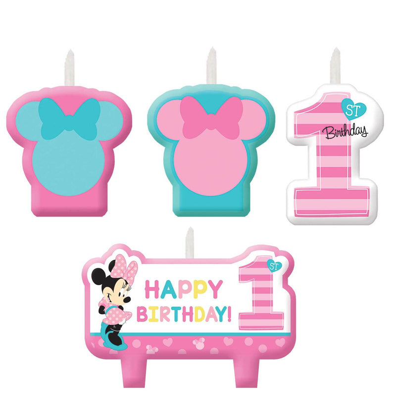 PARTY CANDLES™ Minnie Fun To Be One BDAY Candle Set (4pcs)