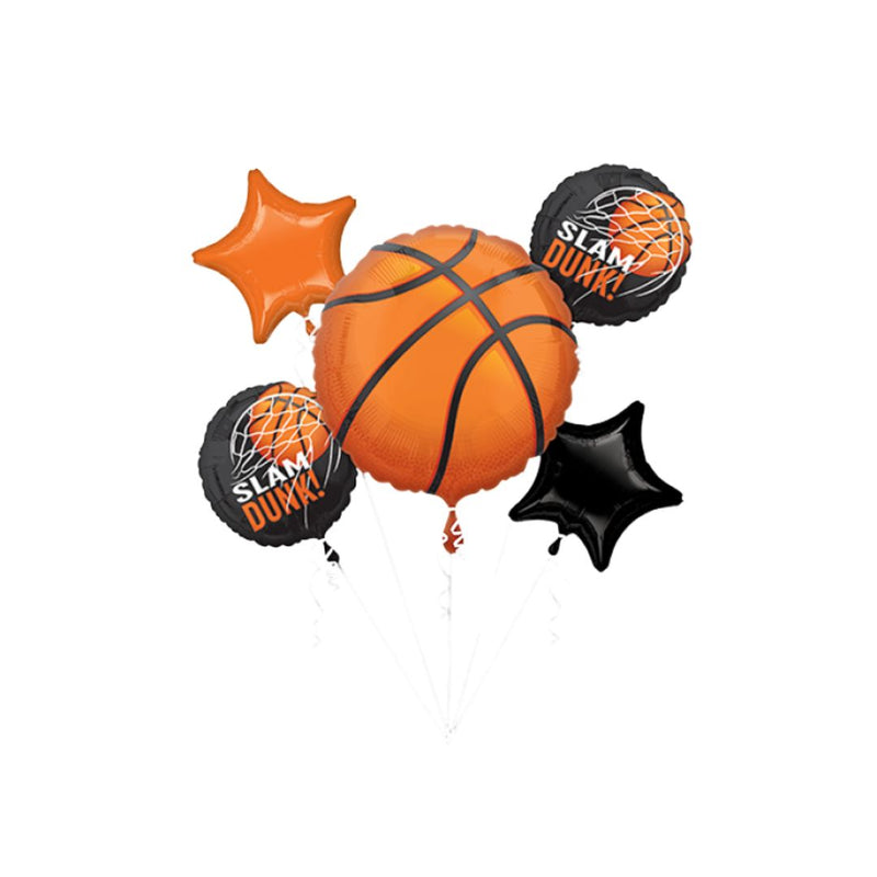Bouquet 5pc Balloons Nothin' But Net Slam Dunk Basketball