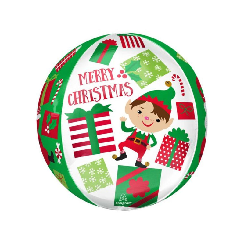 Santa & Elf Christmas Orbz Foil Balloon XL