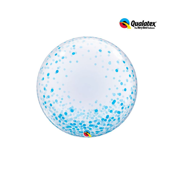 Deco Bubble Balloon 60Cm Blue Confetti Dots