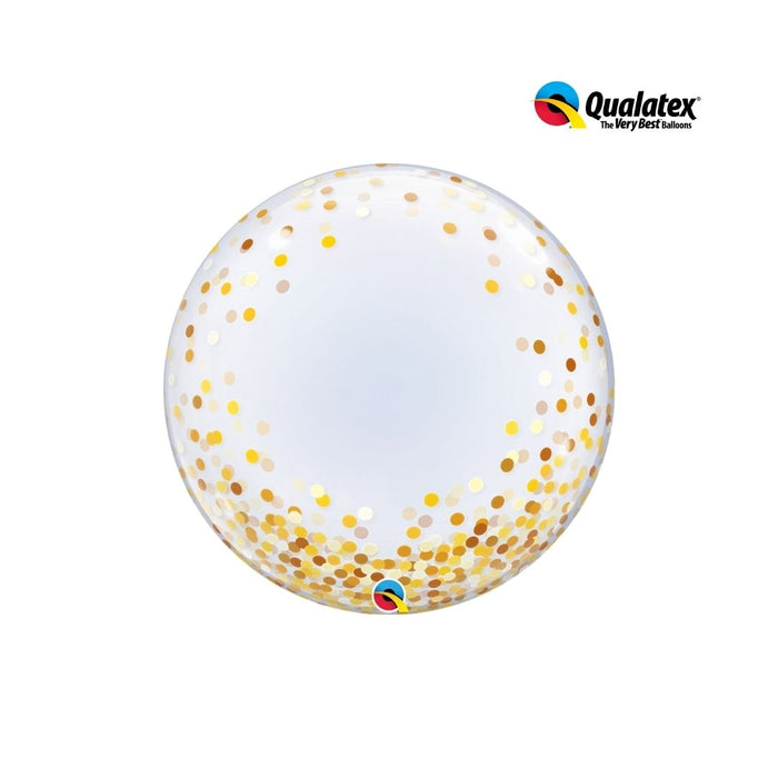 Bubble Balloon 60Cm Gold Confetti Dots Deco