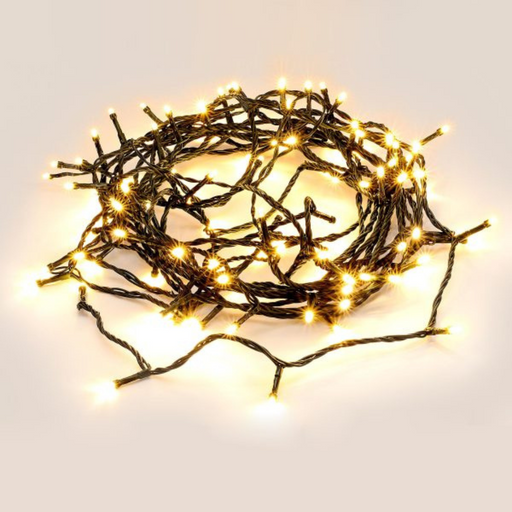 Ronis 100 LED Fairy Light Chain Warm White Dark Green Cable 4.9m