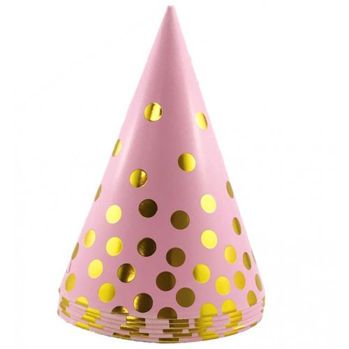 Hat Cone Pink And Gold P6