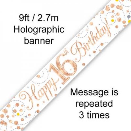 Banner HB Sparkling Fizz 16th (Rose Gold)