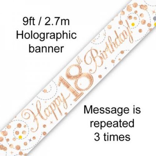 Banner HB Sparkling Fizz 18th (Rose Gold)