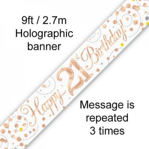 Banner HB Sparkling Fizz 21st (Rose Gold)