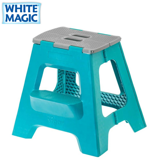 Compact 2 Step Foldable Stool Turquoise 40cm