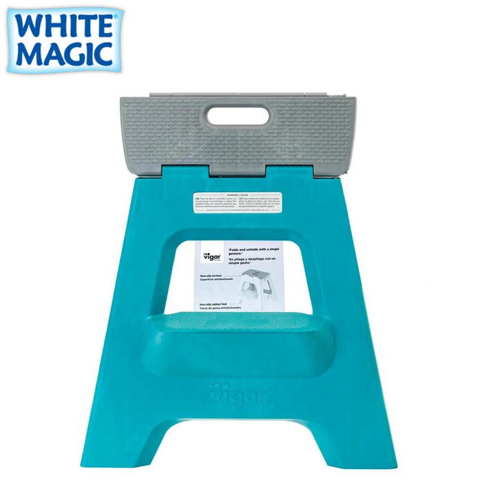 Compact 2 Step Foldable Stool Turquoise 40cm